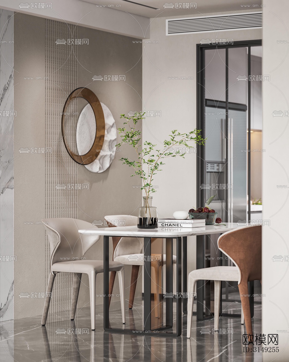 现代平层效果图下载（渲染图7）