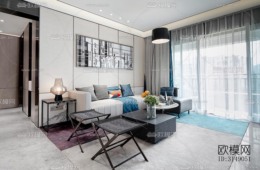 欧式平层效果图下载（渲染图1）