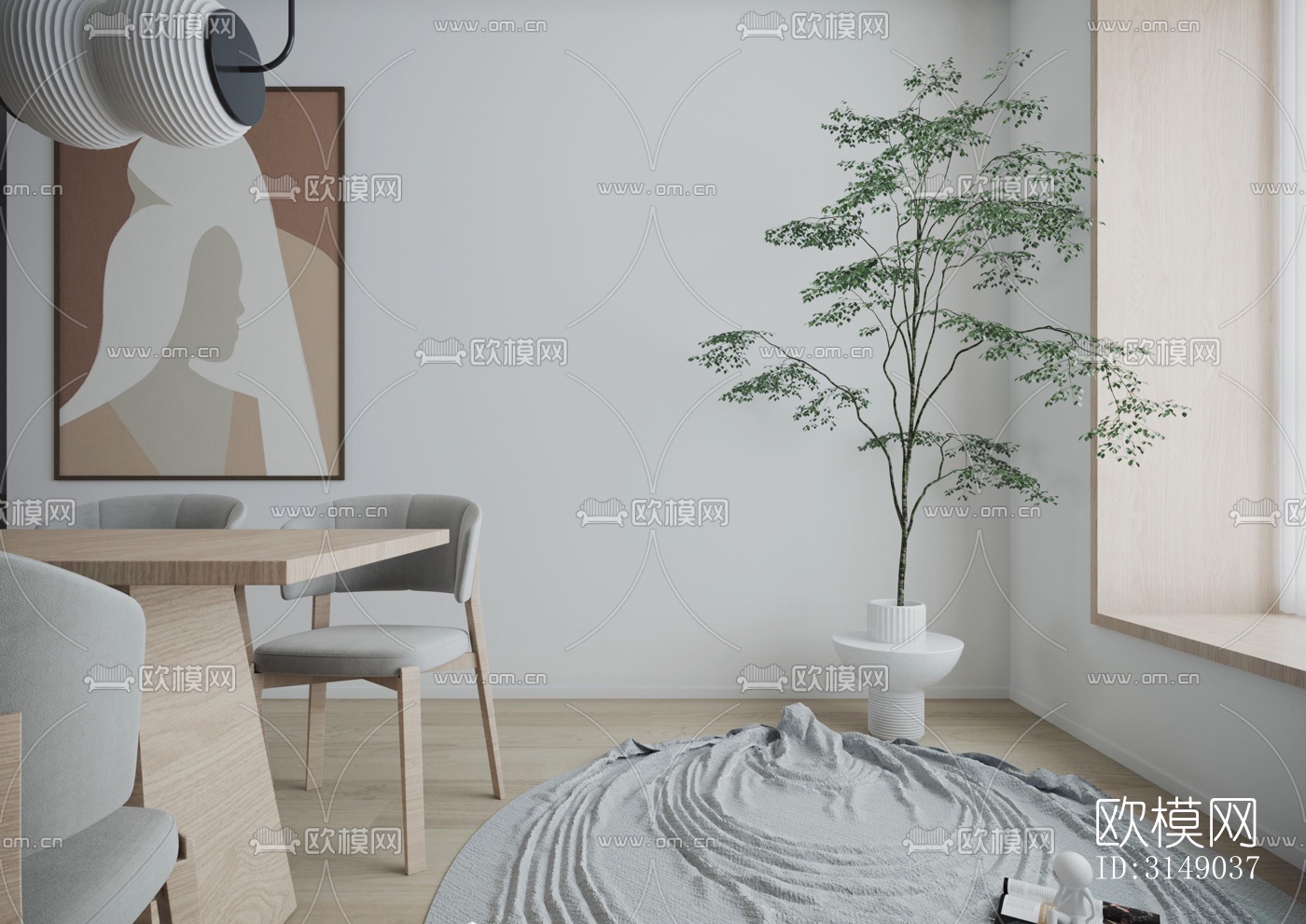 日式平层效果图下载（渲染图7）