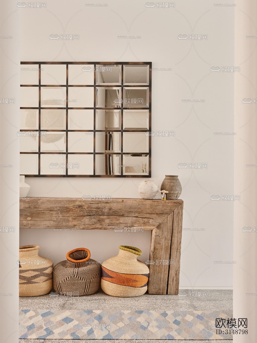 侘寂平层效果图下载（渲染图2）