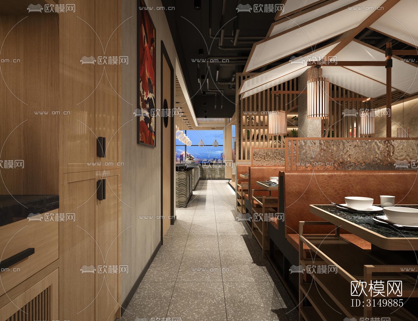 北欧火锅烤肉效果图下载（渲染图2）