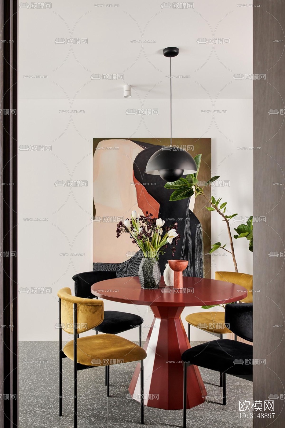 后现代平层效果图下载（渲染图10）