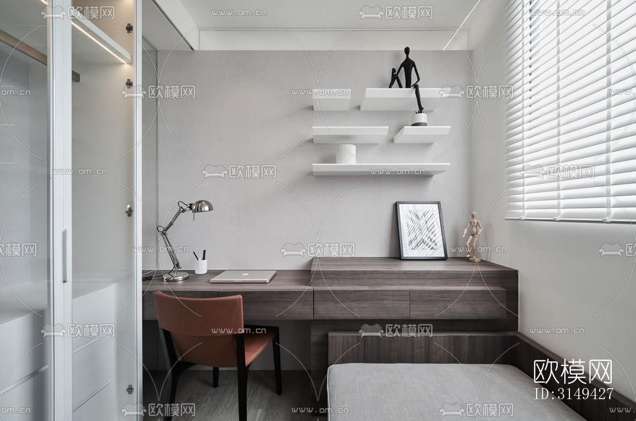 现代平层效果图下载（渲染图12）