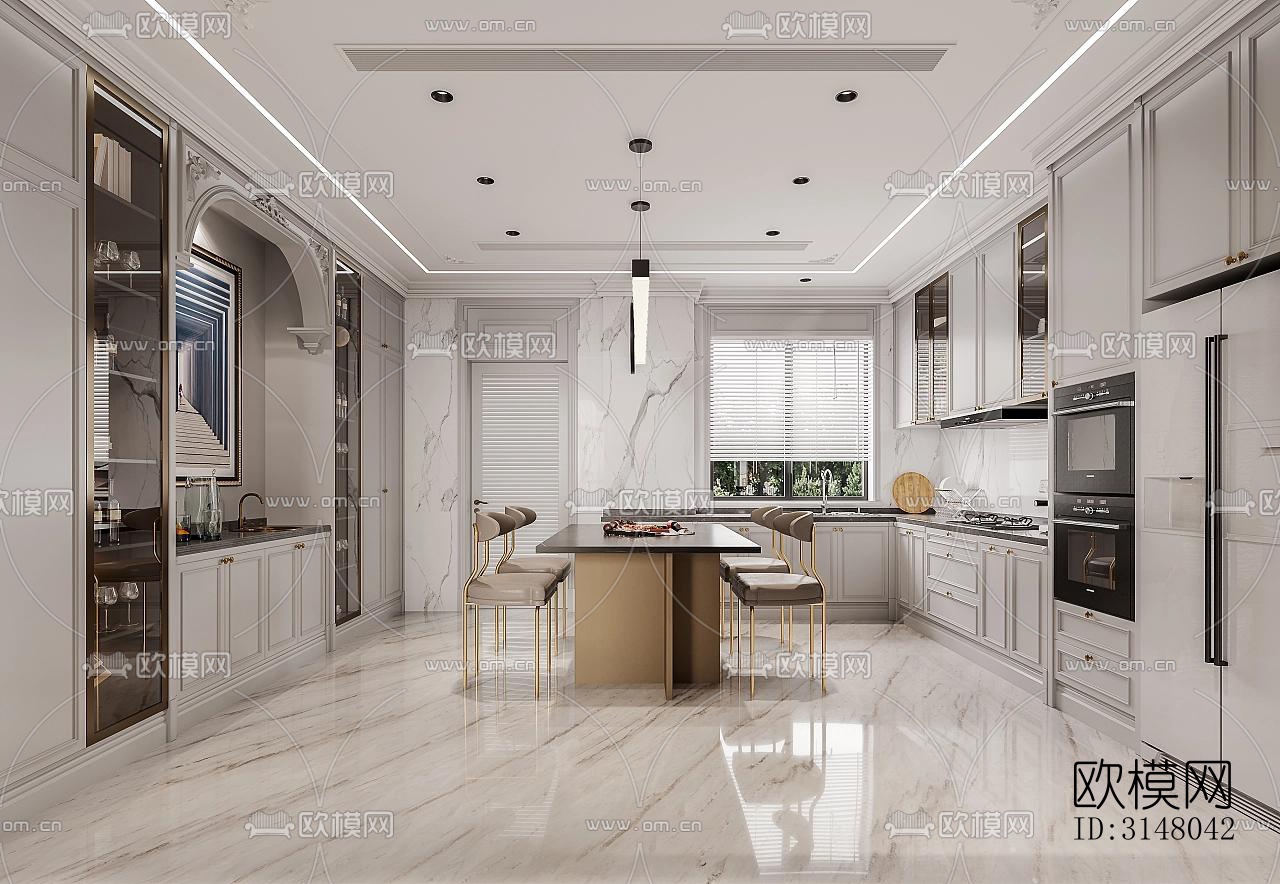 法式酒店民宿效果图下载（渲染图7）