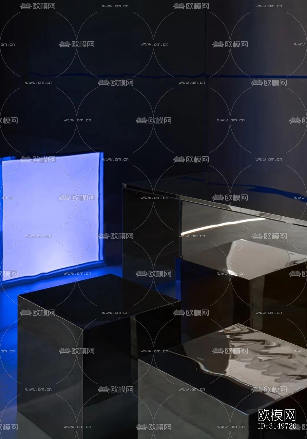 高级灰健身房效果图下载（渲染图1）