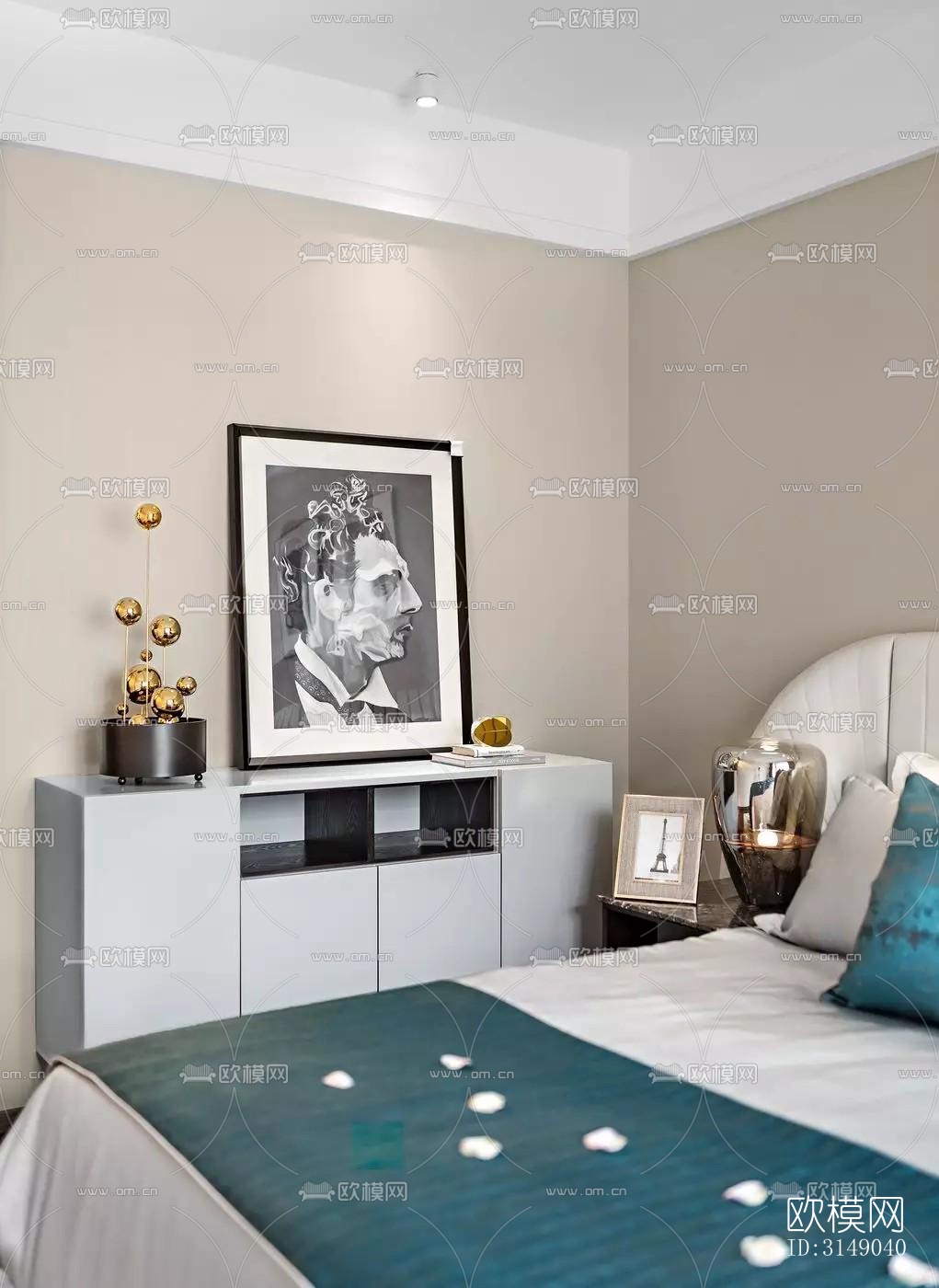 欧式平层效果图下载（渲染图13）