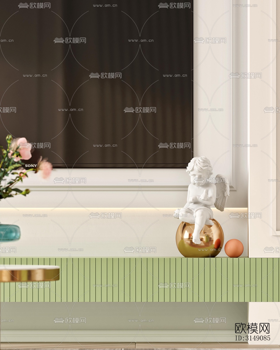 法式平层效果图下载（渲染图4）