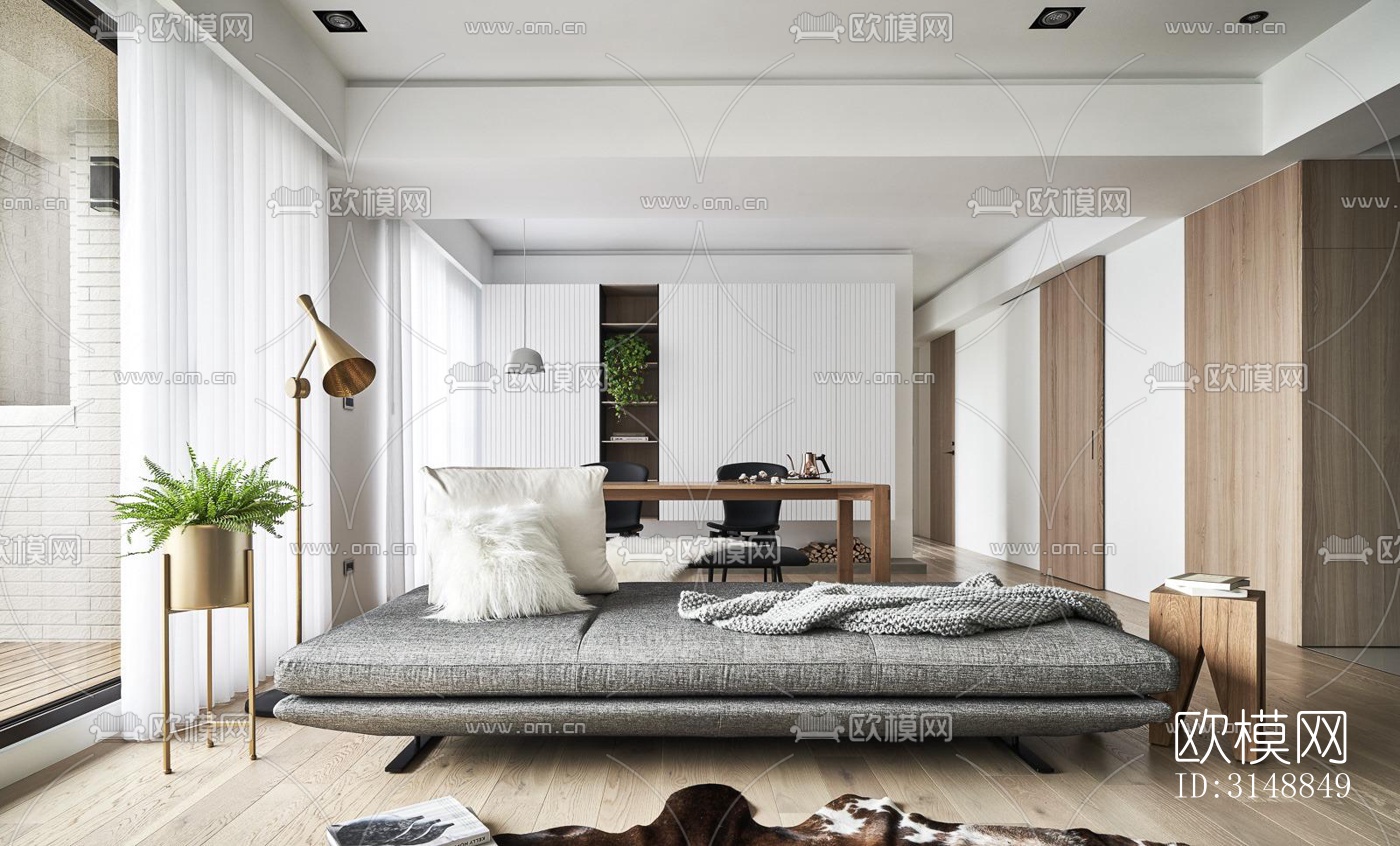 北欧平层效果图下载（渲染图2）