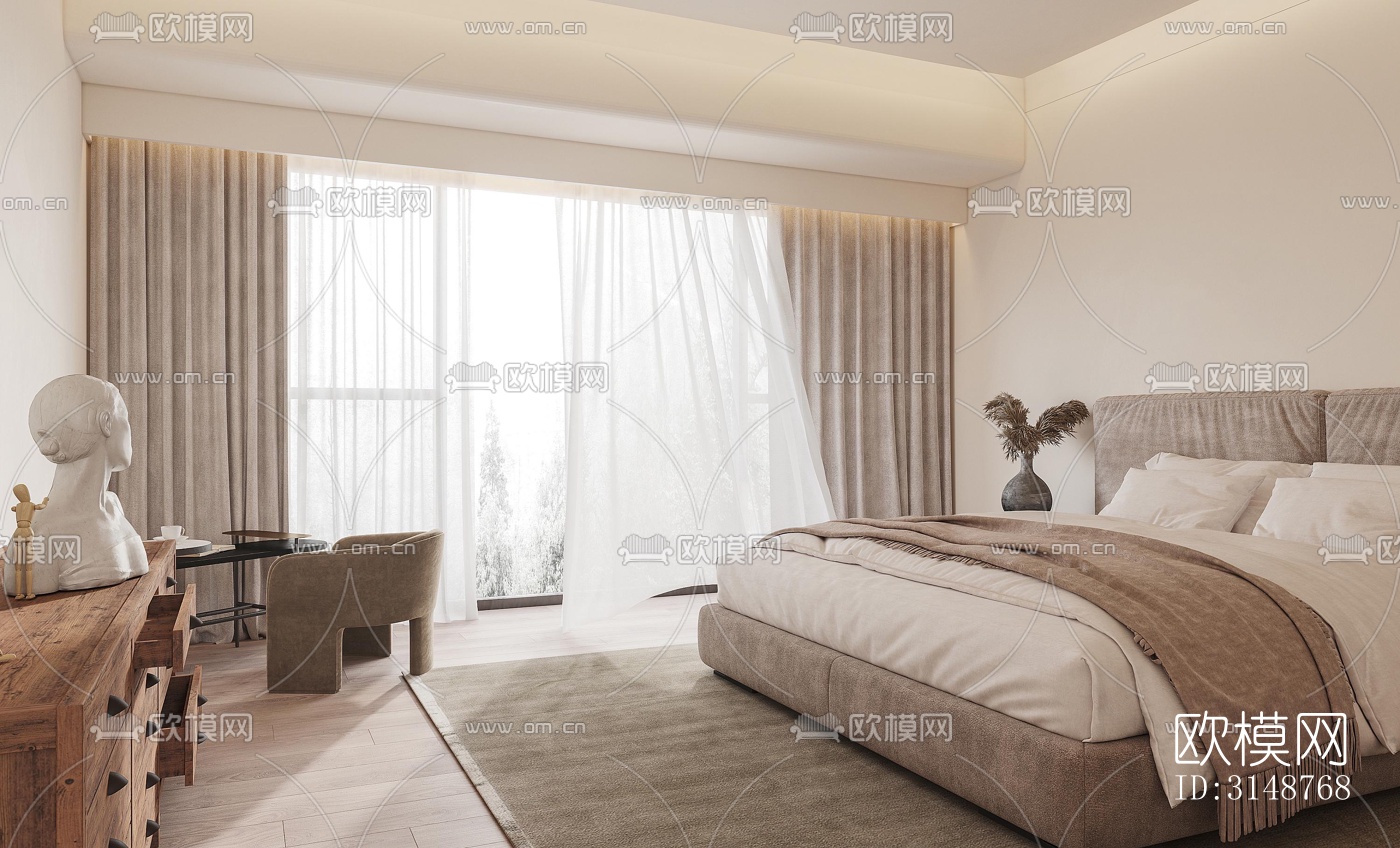 侘寂平层效果图下载（渲染图3）