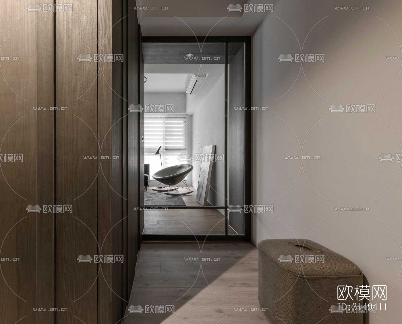 现代平层效果图下载（渲染图1）