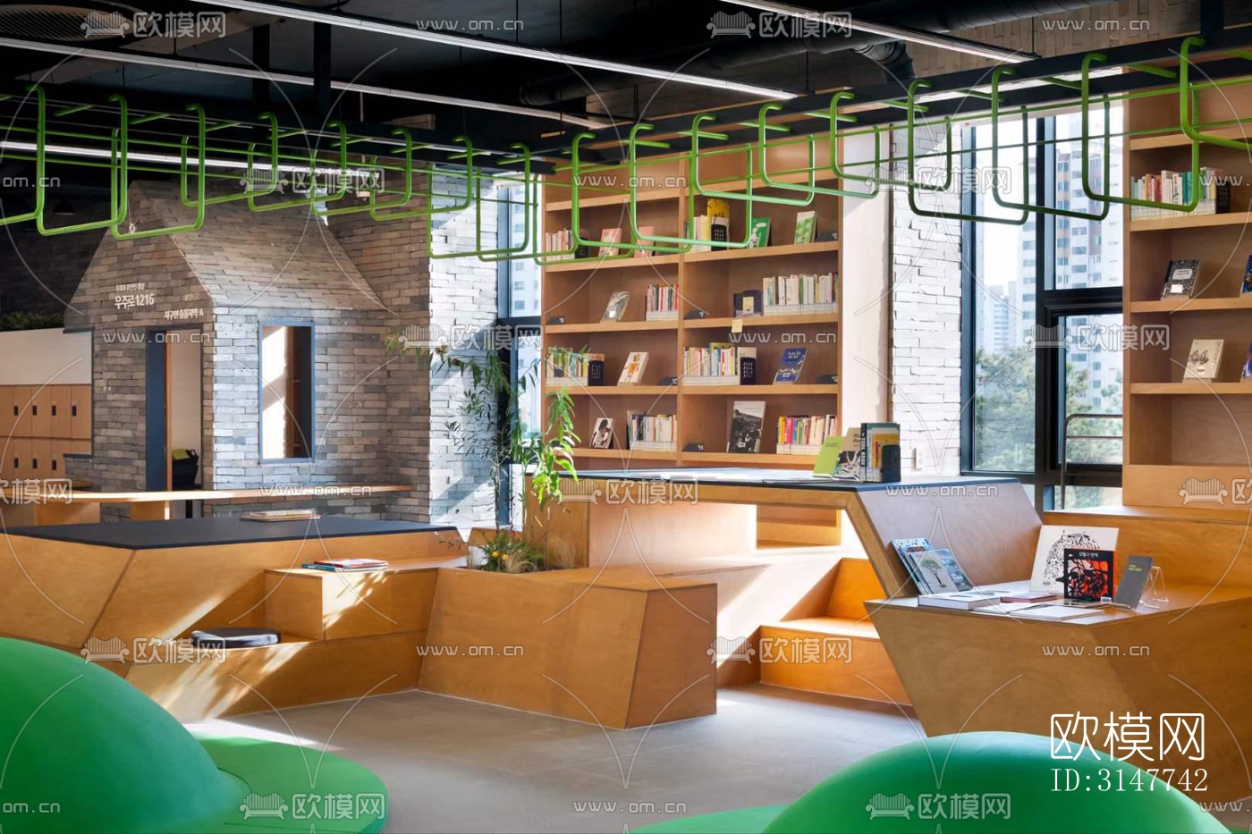 现代图书馆效果图下载（渲染图5）