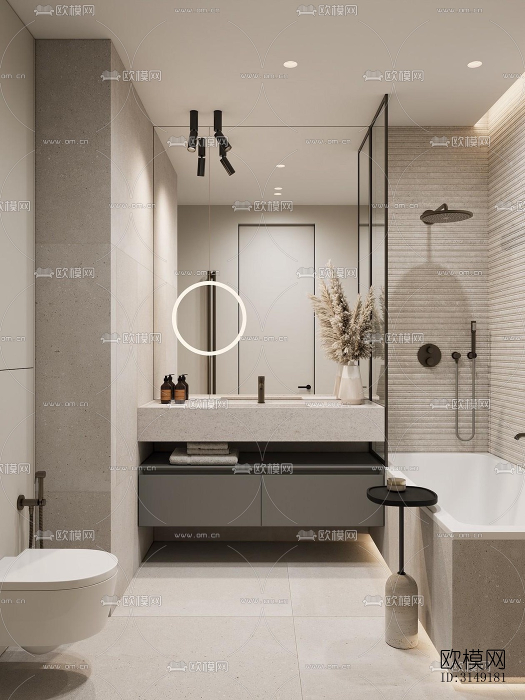 现代平层效果图下载（渲染图14）