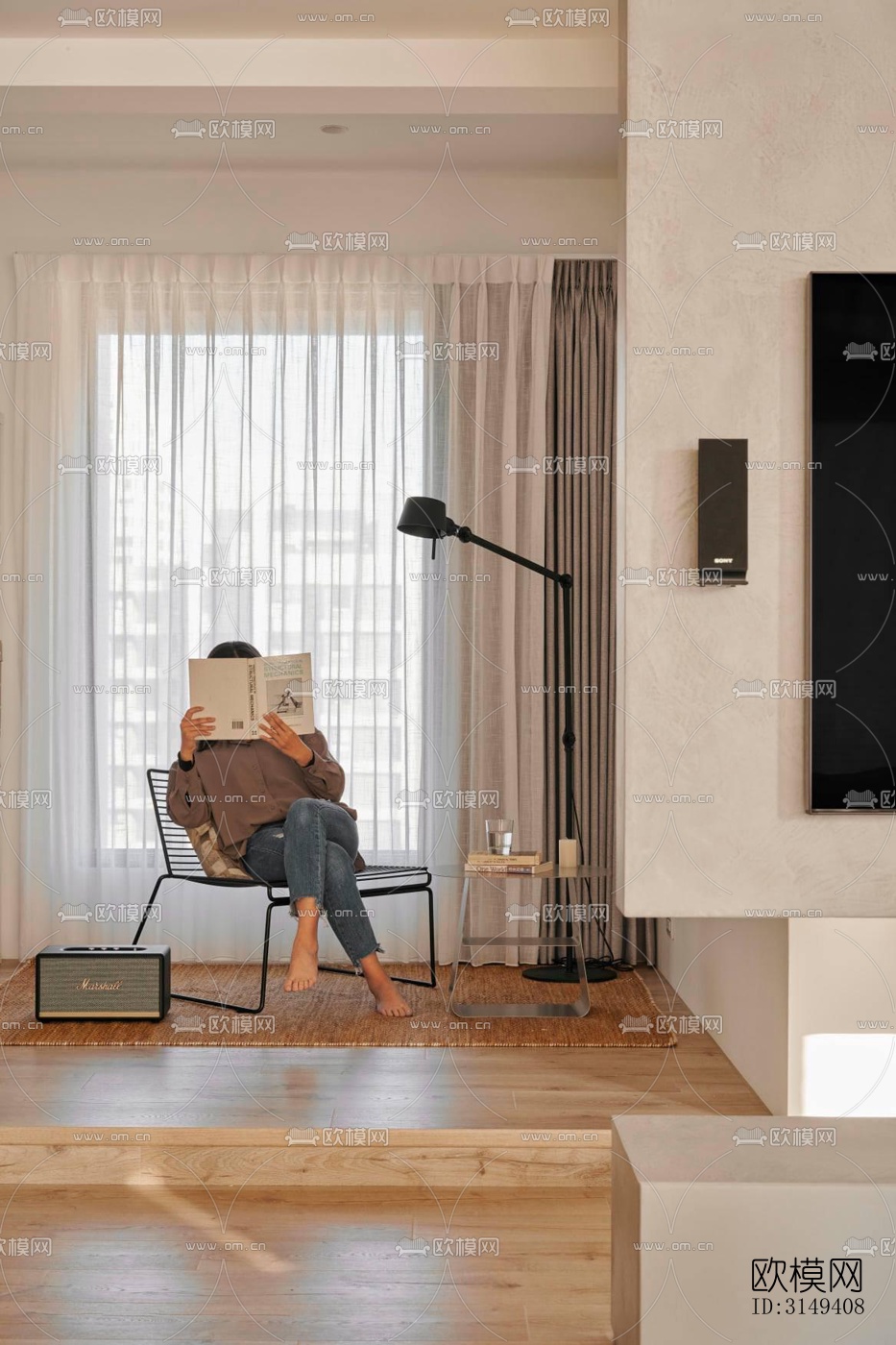 现代平层效果图下载（渲染图10）