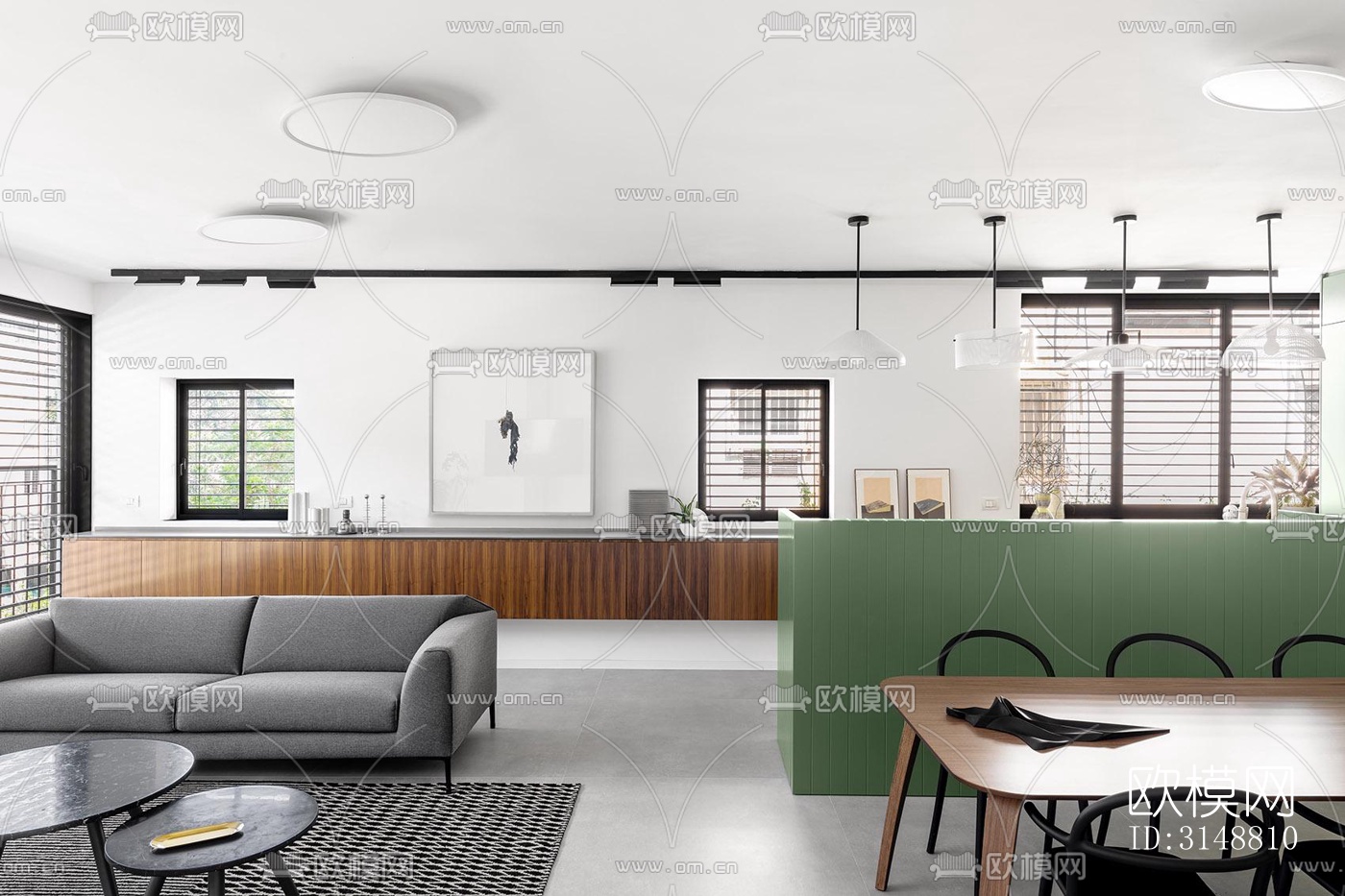 北欧平层效果图下载（渲染图2）