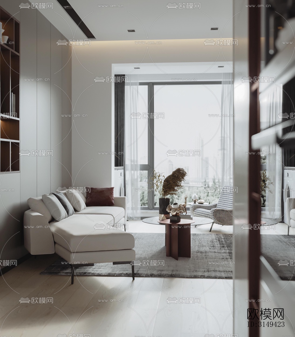 现代平层效果图下载（渲染图4）