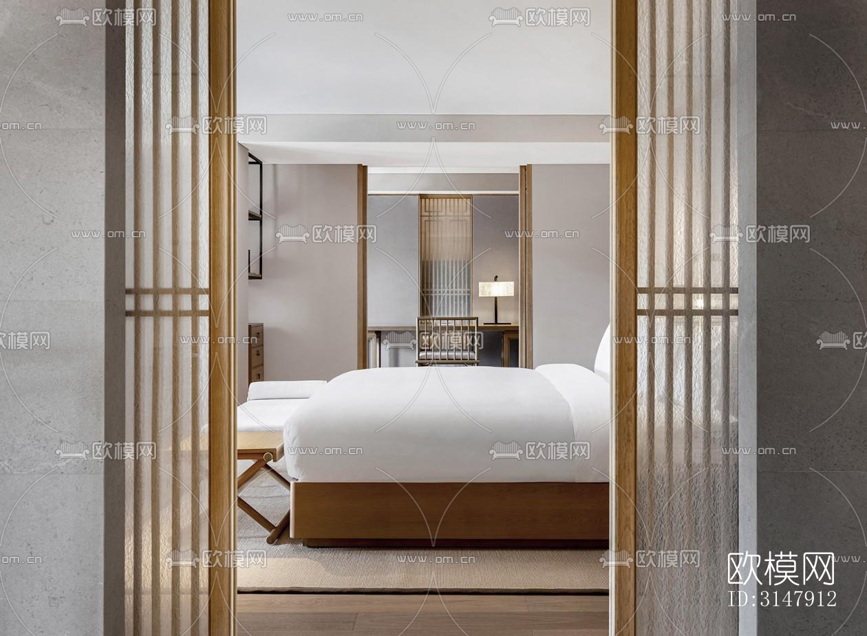 中式酒店民宿效果图下载（渲染图10）