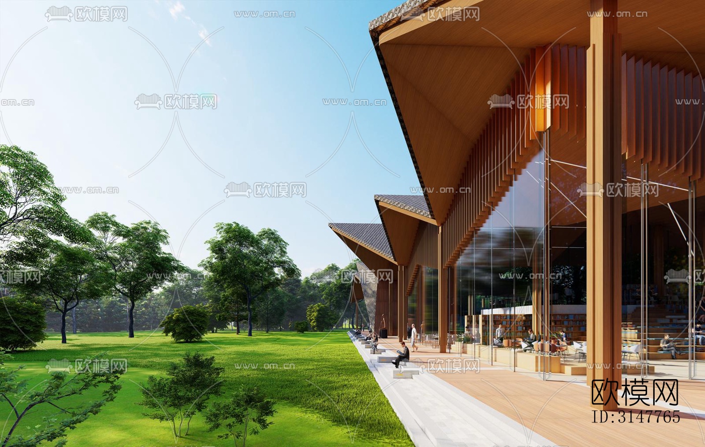 现代图书馆效果图下载（渲染图2）