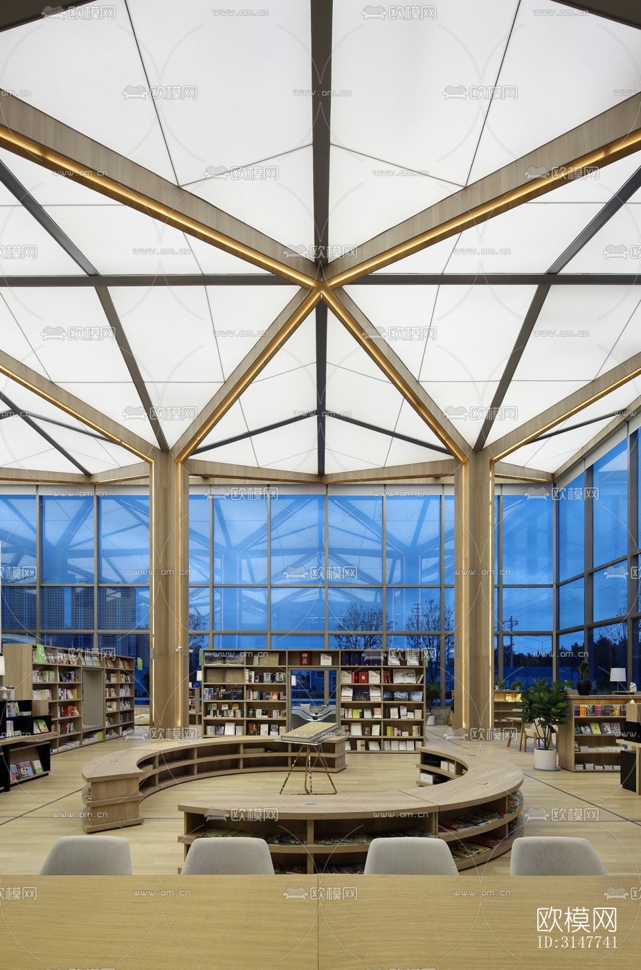 现代图书馆效果图下载（渲染图5）