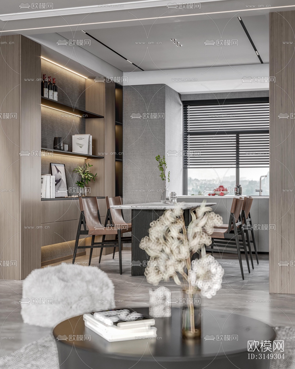 现代平层效果图下载（渲染图1）