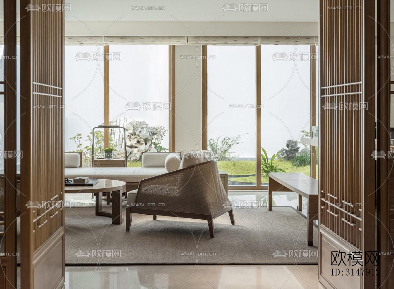 中式酒店民宿效果图下载（渲染图8）