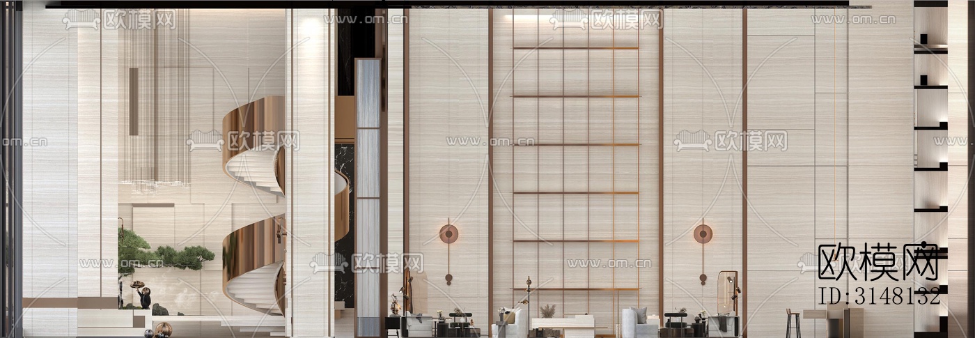 现代酒店民宿效果图下载（渲染图12）