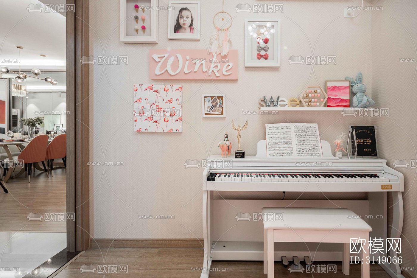 欧式平层效果图下载（渲染图20）