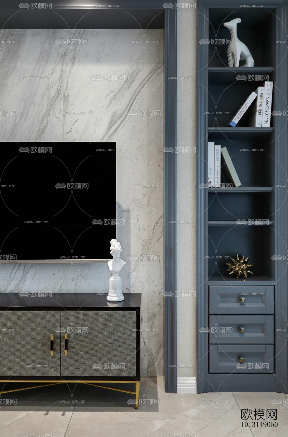 欧式平层效果图下载（渲染图5）