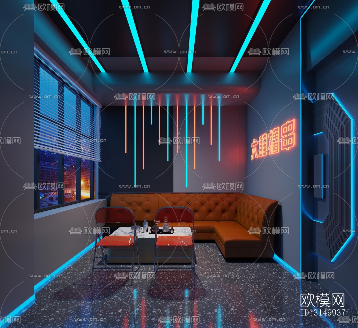 现代火锅烤肉效果图下载（渲染图7）