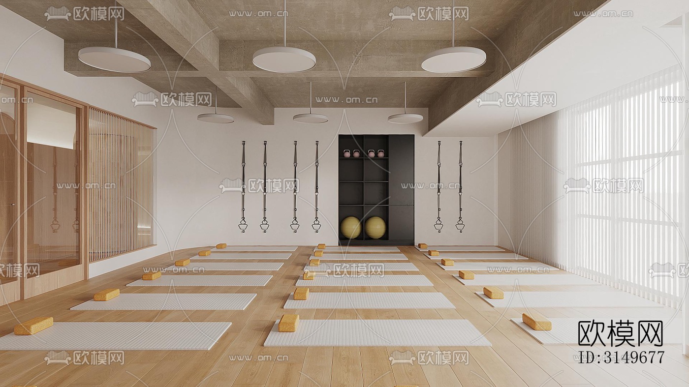 原木风健身房效果图下载（渲染图9）