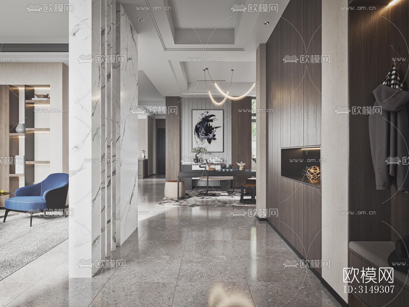 现代平层效果图下载（渲染图7）