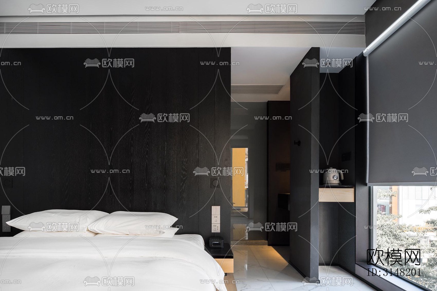 高级灰酒店民宿效果图下载（渲染图14）