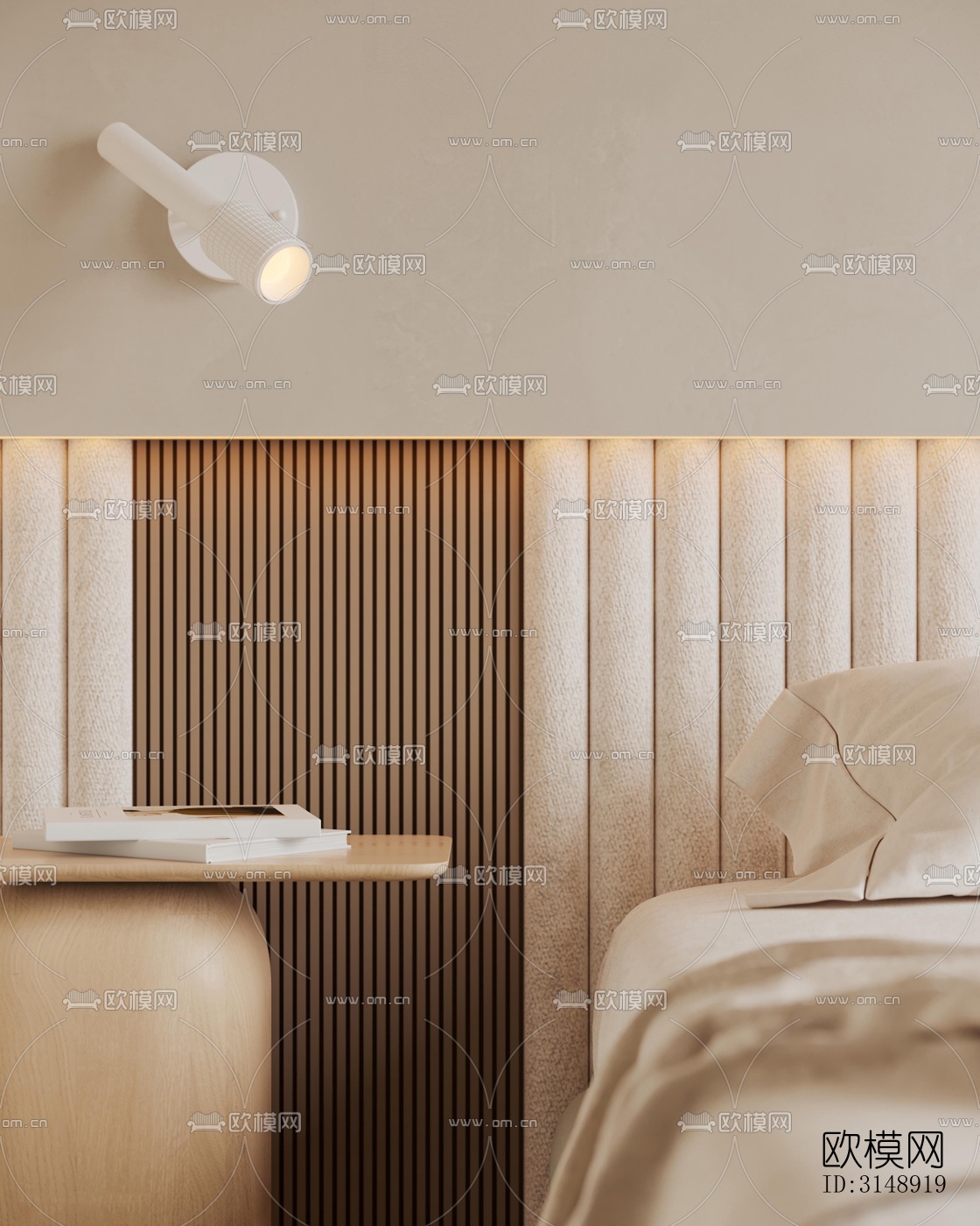 奶油风平层效果图下载（渲染图7）