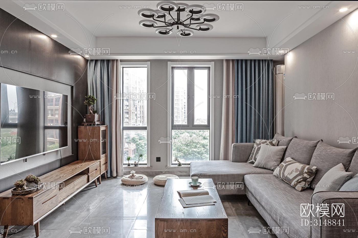 北欧平层效果图下载（渲染图4）