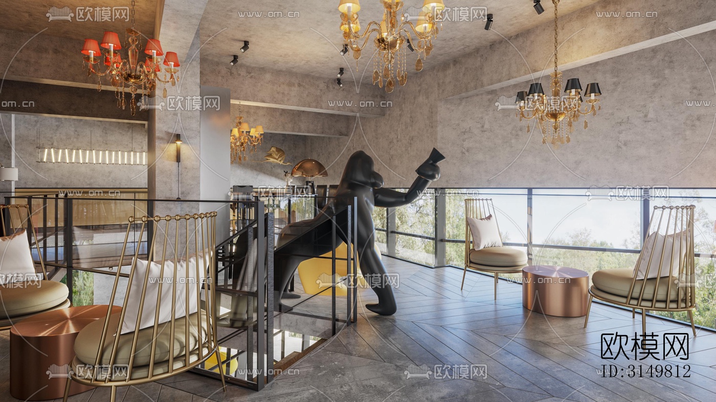 工业风咖啡奶茶效果图下载（渲染图15）