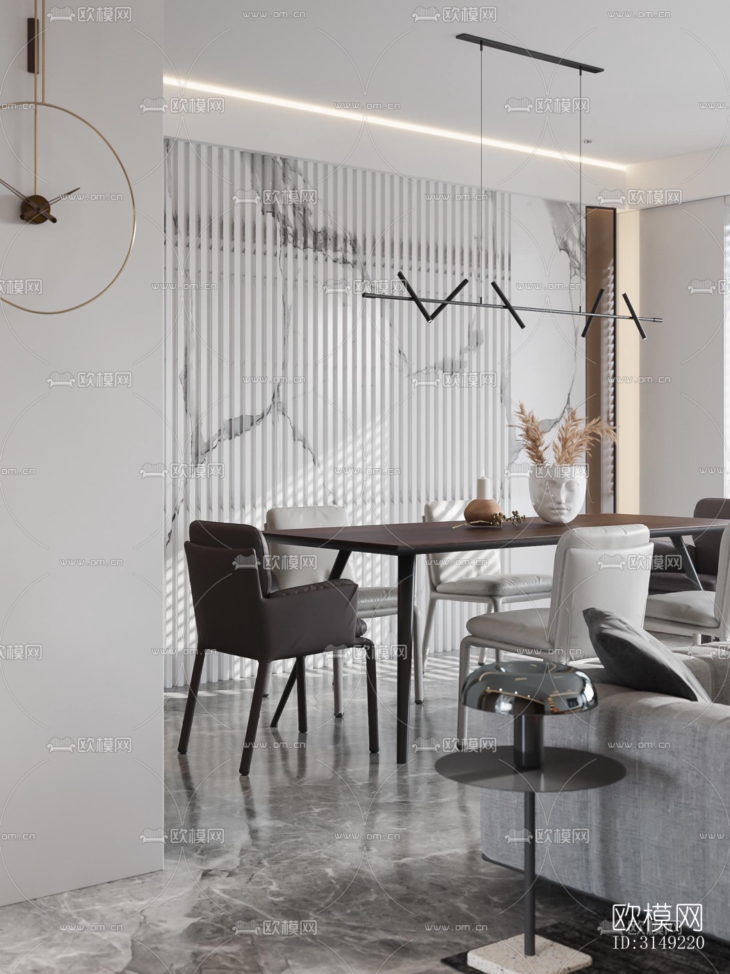 现代平层效果图下载（渲染图9）