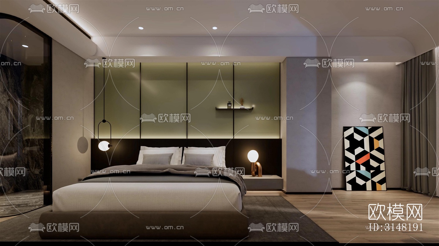 现代酒店民宿效果图下载（渲染图8）