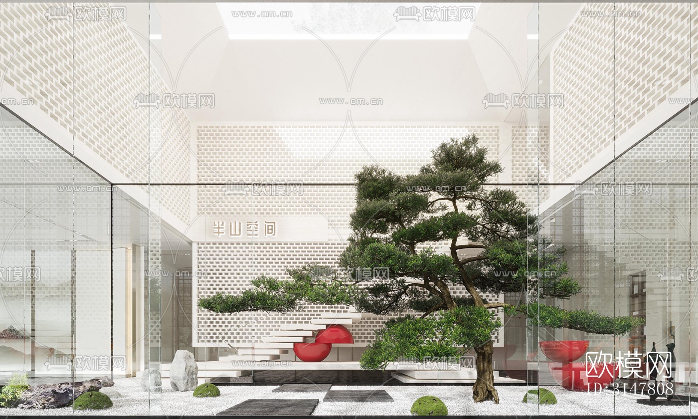 现代售楼处效果图下载（渲染图2）