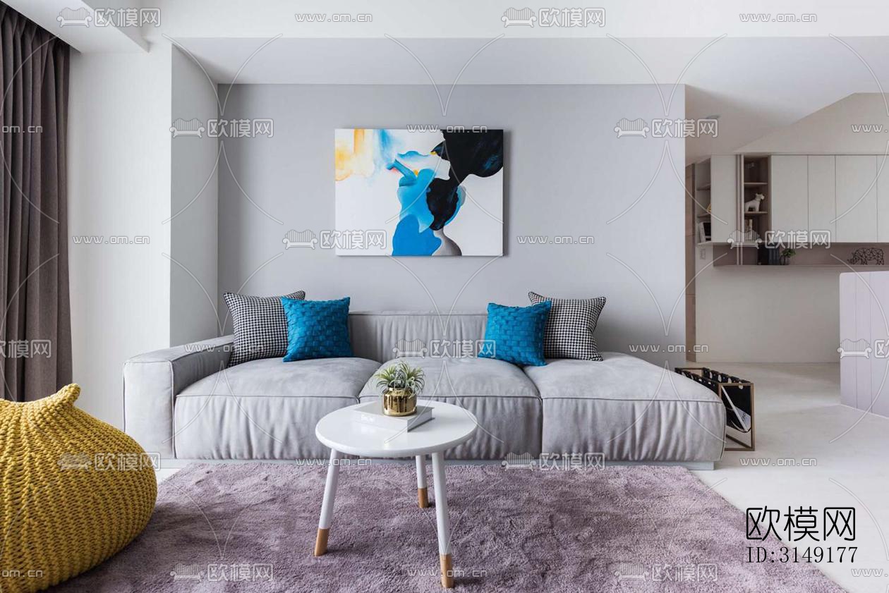 现代平层效果图下载（渲染图2）