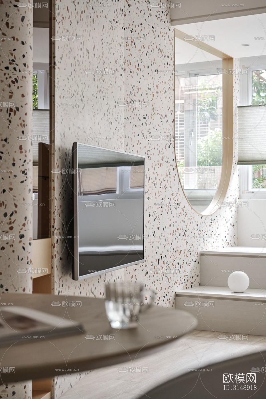 奶油风平层效果图下载（渲染图17）