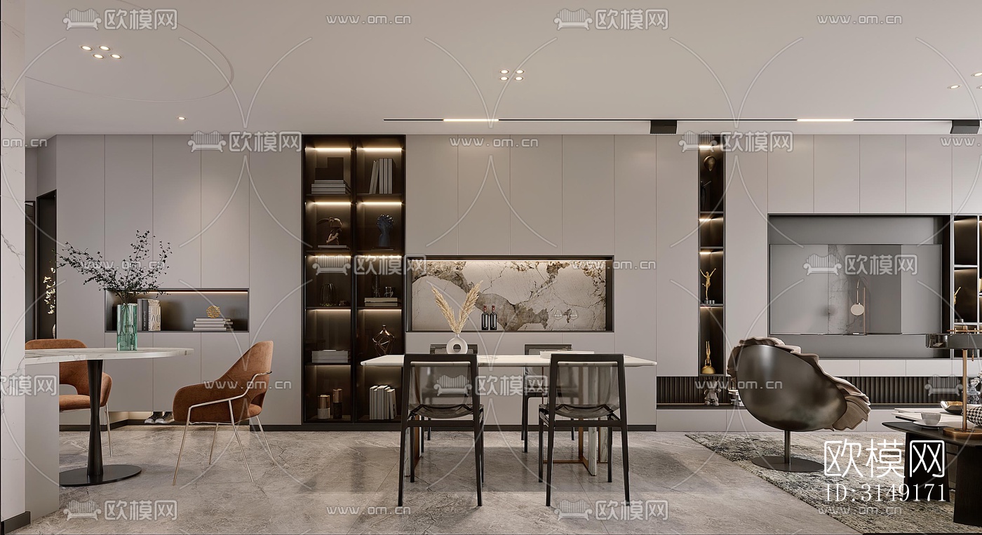 现代平层效果图下载（渲染图2）