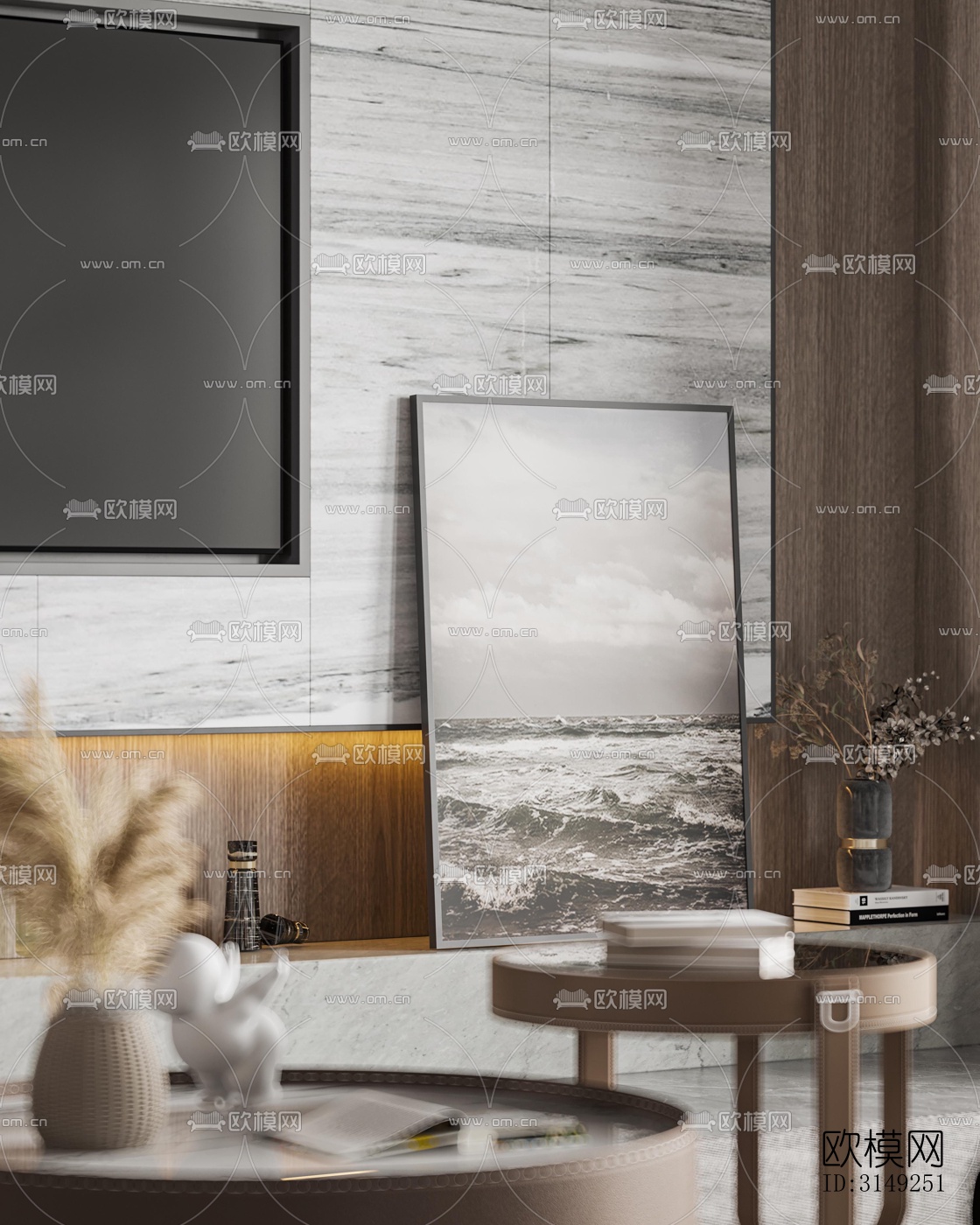 现代平层效果图下载（渲染图9）