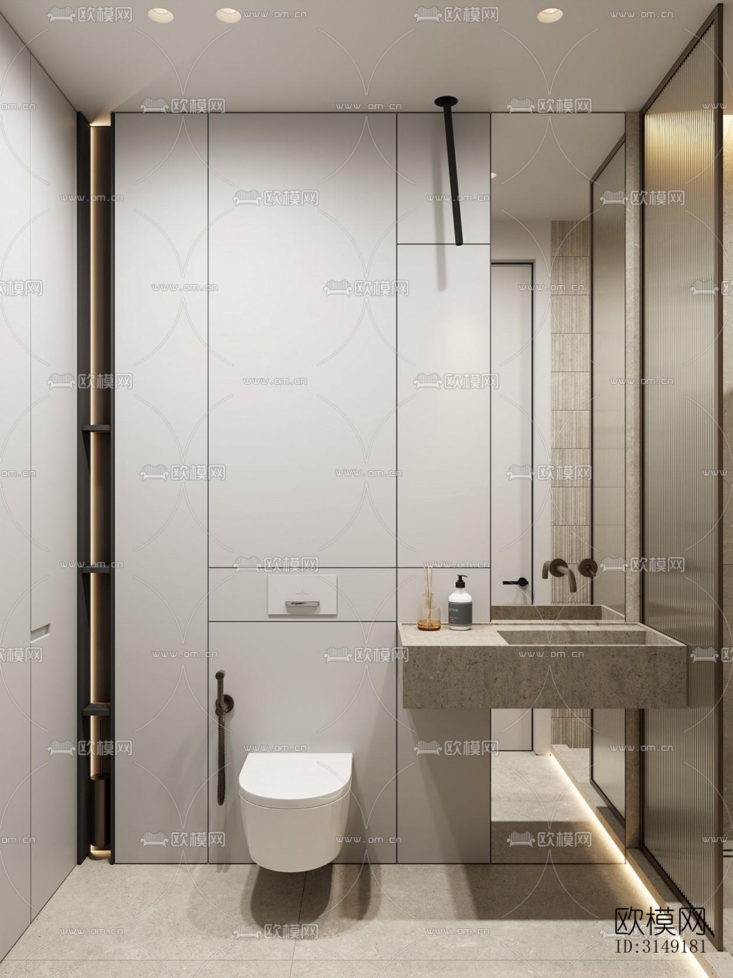 现代平层效果图下载（渲染图11）