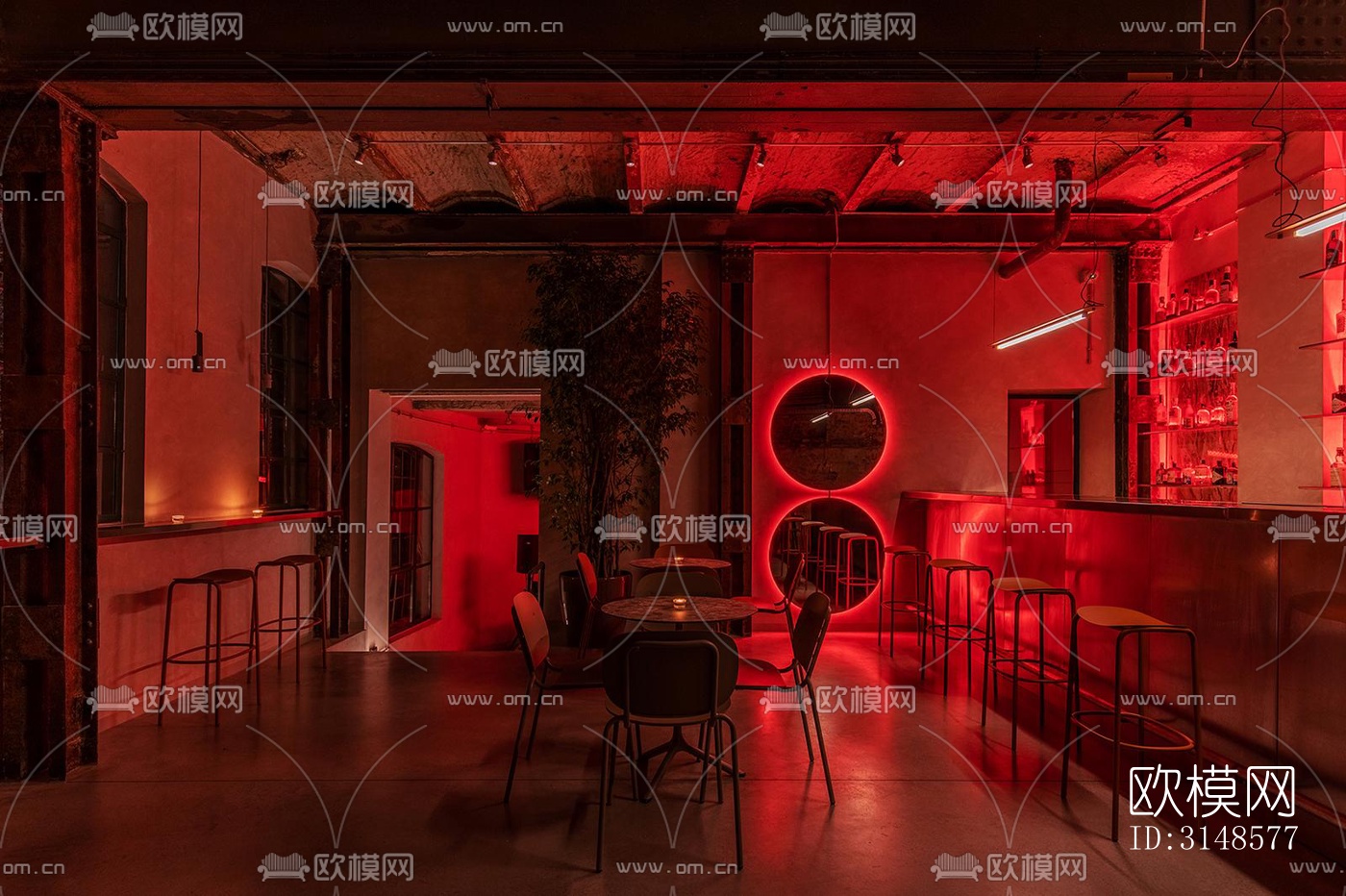 工业风酒吧效果图下载（渲染图2）