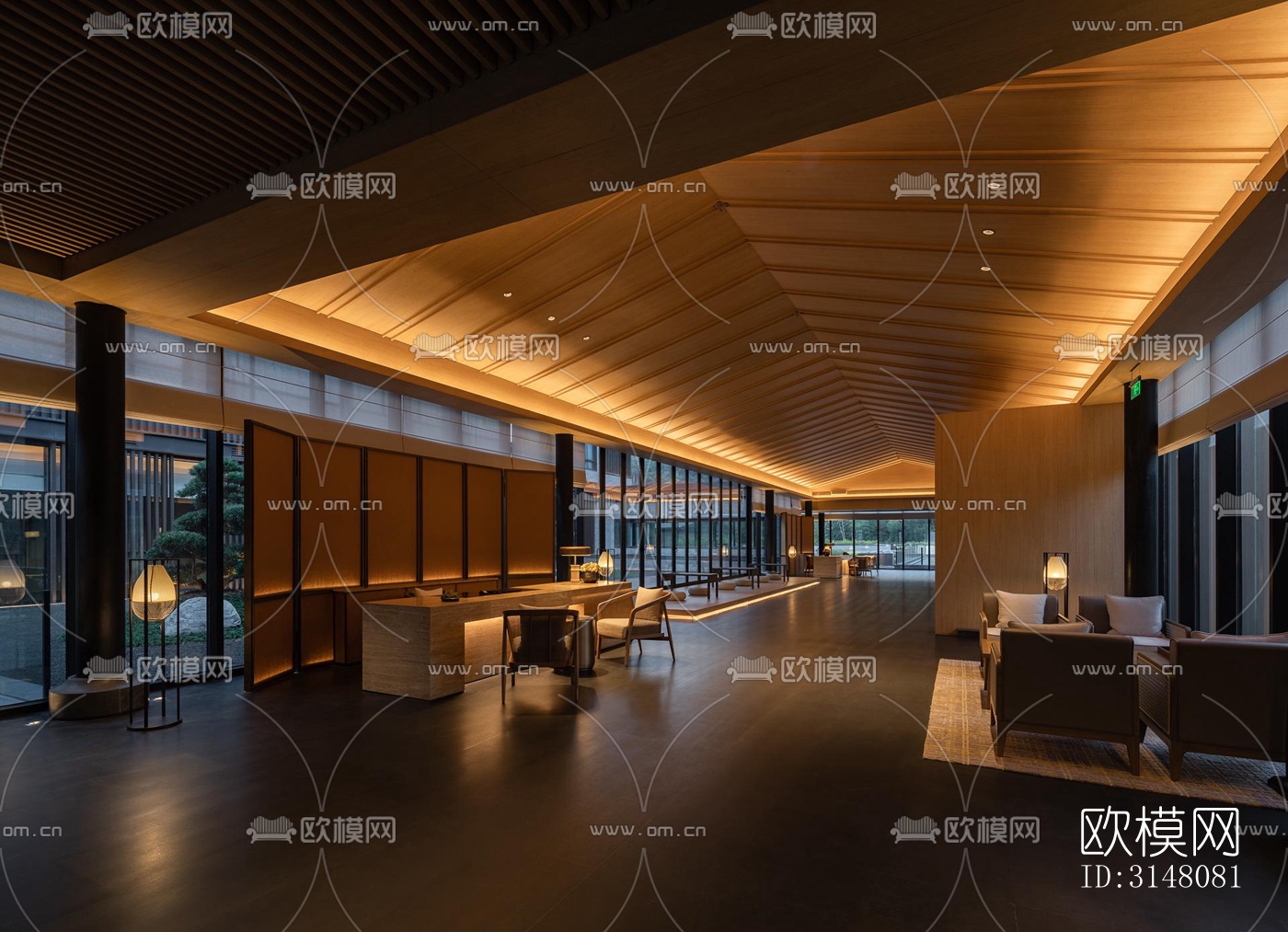 现代酒店民宿效果图下载（渲染图12）