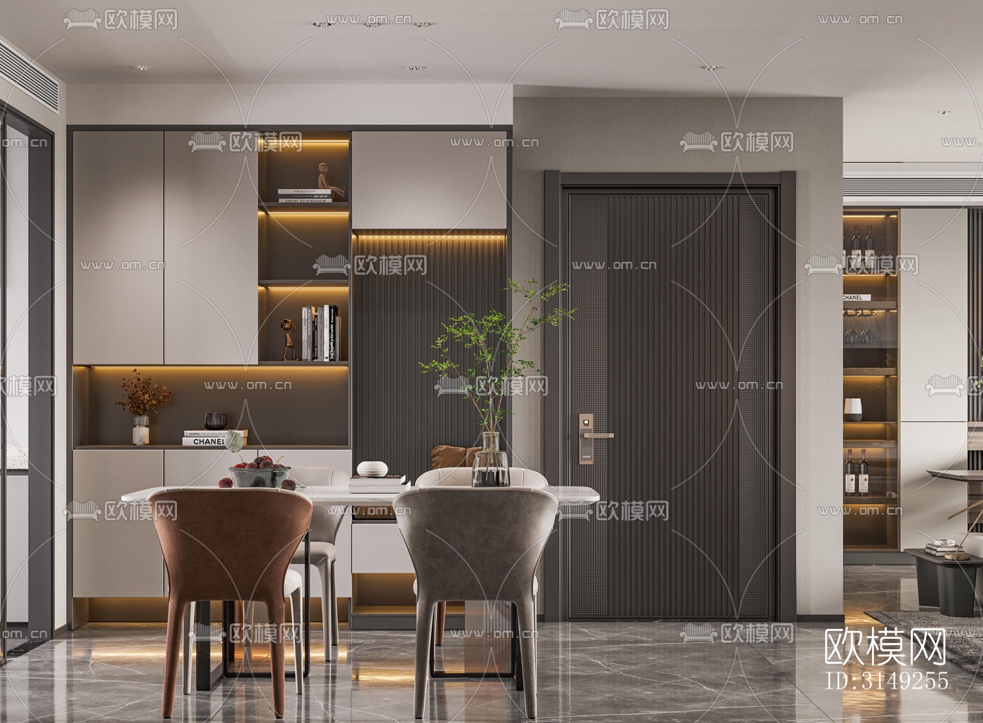 现代平层效果图下载（渲染图3）