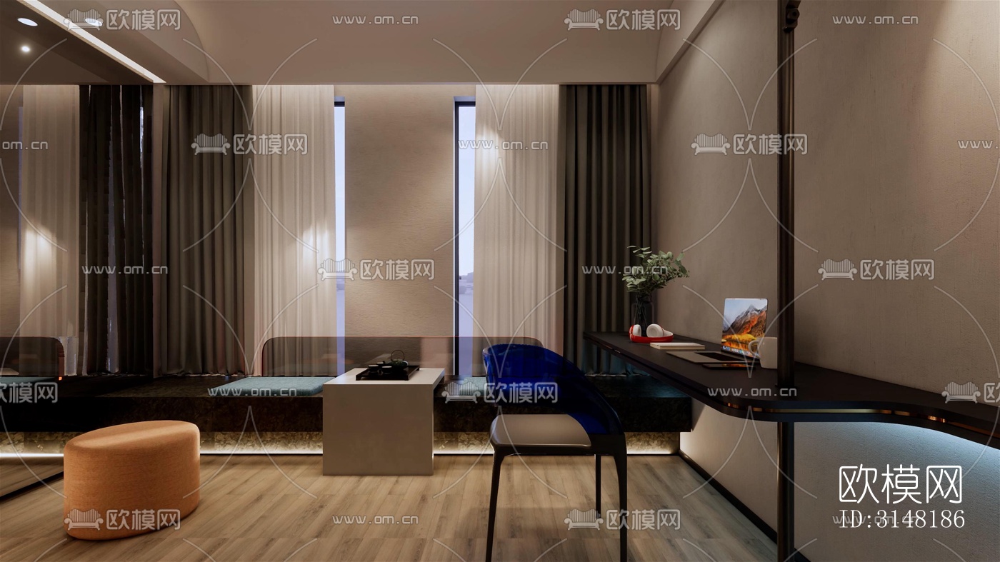 现代酒店民宿效果图下载（渲染图13）