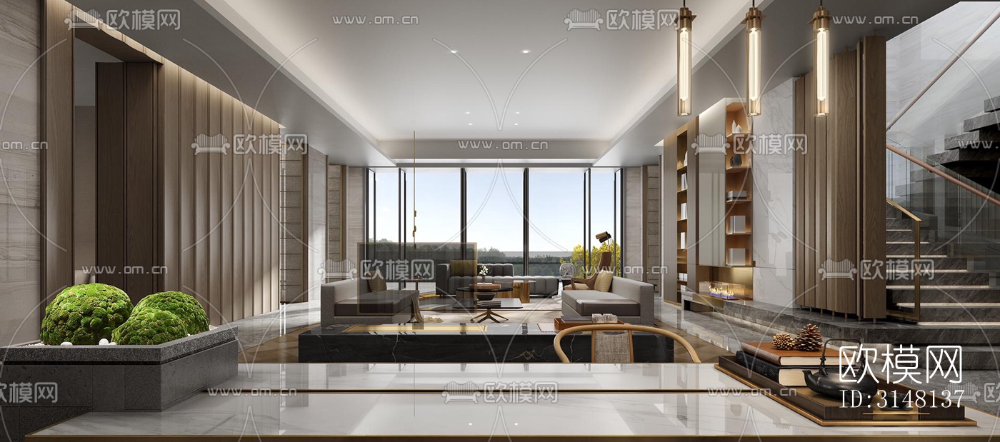 现代酒店民宿效果图下载（渲染图18）