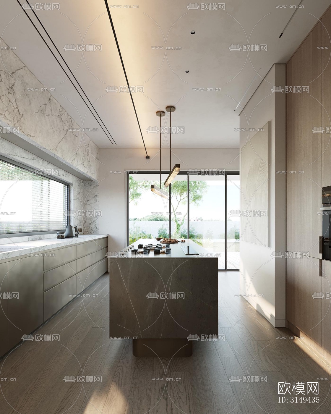 现代平层效果图下载（渲染图10）