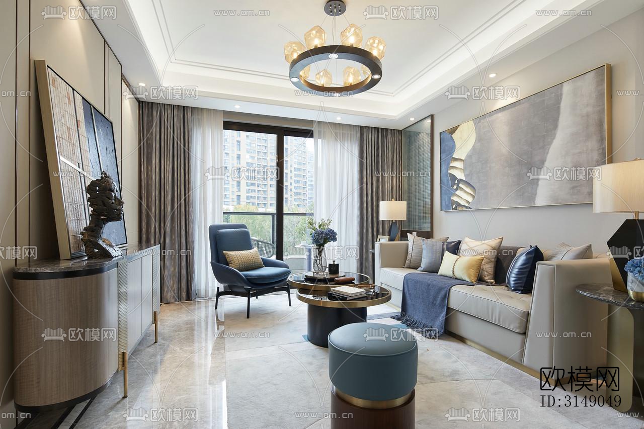 欧式平层效果图下载（渲染图1）