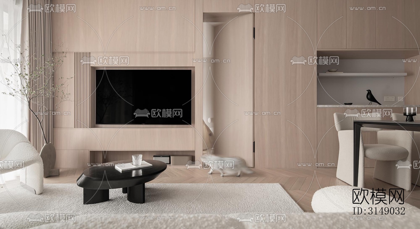 日式平层效果图下载（渲染图4）